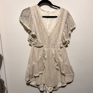 Mable Flower and Lace Romper